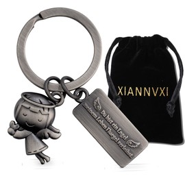 XIANNVXI Antique Silver/Bronze Guardian Angel Key Ring Lucky Charm Pendant Key Ring Car Key Ring Angel Key Ring Ladies, Girlfriend, Mother Gifts, Antique silver