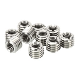 HiPicco 10 Pcs Thread Adapter Sleeve Reducing Nut, M6 x 1 Male to M4 x 0.7 Female Thread Stainless Steel Repair Insert Nut Screw 5mm Length Reducer Conversion Fastener