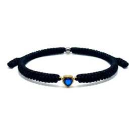 LAMIBEE Birthstone Bracelet, 12 Months Tibetan Luck Protection Wrap Bracelet, Adjustable Surfer String Gift for Him Her, Friend, Grandma, Mom, Inspirational Jewelry (September - Sapphire)