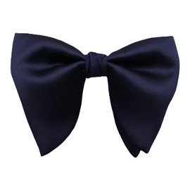 Lovacely Pajarita de seda satinada de gran tamaño para hombre, color liso, formal, esmoquin grande, azul, ((C- Navy Blue), Talla única