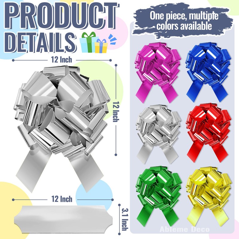 12 Inch Large Pull Bow for Car, Present, Bike, Appliances,