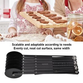 MUNEFE 7 Wheel Pastry Cutter, Multi Wheel Pastry Roller Cutter, Stainless Steel Pizza Slicer for Noodle Cutter, Pie Lettuceing