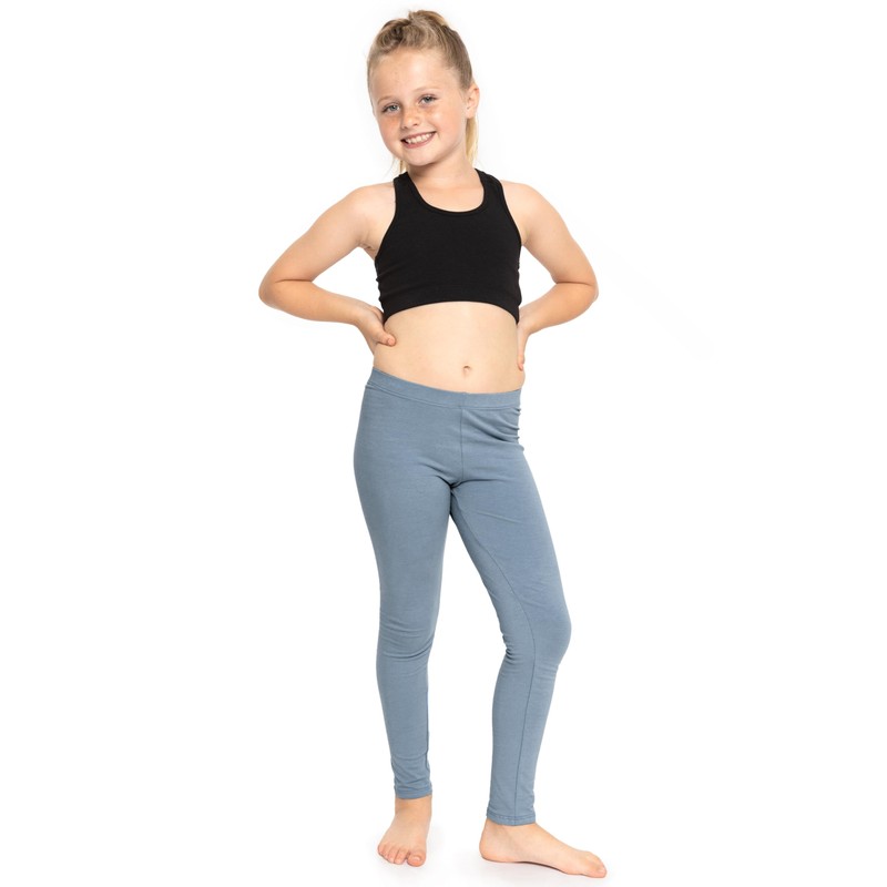 Oh So Soft Girl's Leggings Slate Blue Large