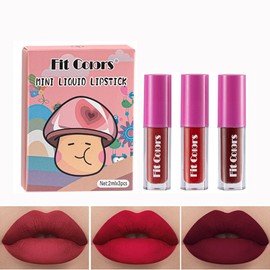 3Pcs Matte Lip Gloss Set, Black lipstick Matte Liquid Lipstick Set, Lip Stain Long-Lasting Waterproof Lipgloss, Makeup Gift Nude Lipsticks Set(5)
