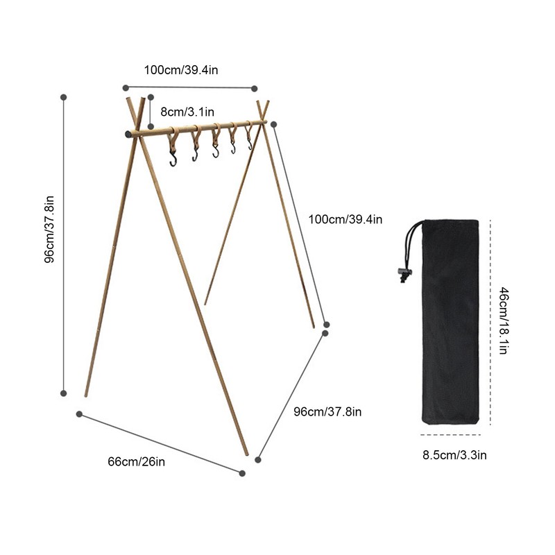 Lightweight Camping Hanging Rack Hook Design Aluminum Alloy Outdoor Camping