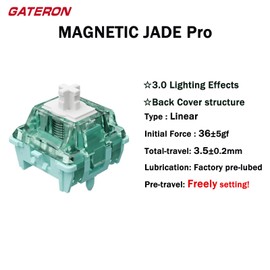 Zjmehty GATERON Magnetic Jade Pro Switches for Magnetic Gaming Keyboard, Linear/20mm Longer Spring/Pre-lubed/Freely Setting Pre-Travel Key Switches(Jade Pro,72p)