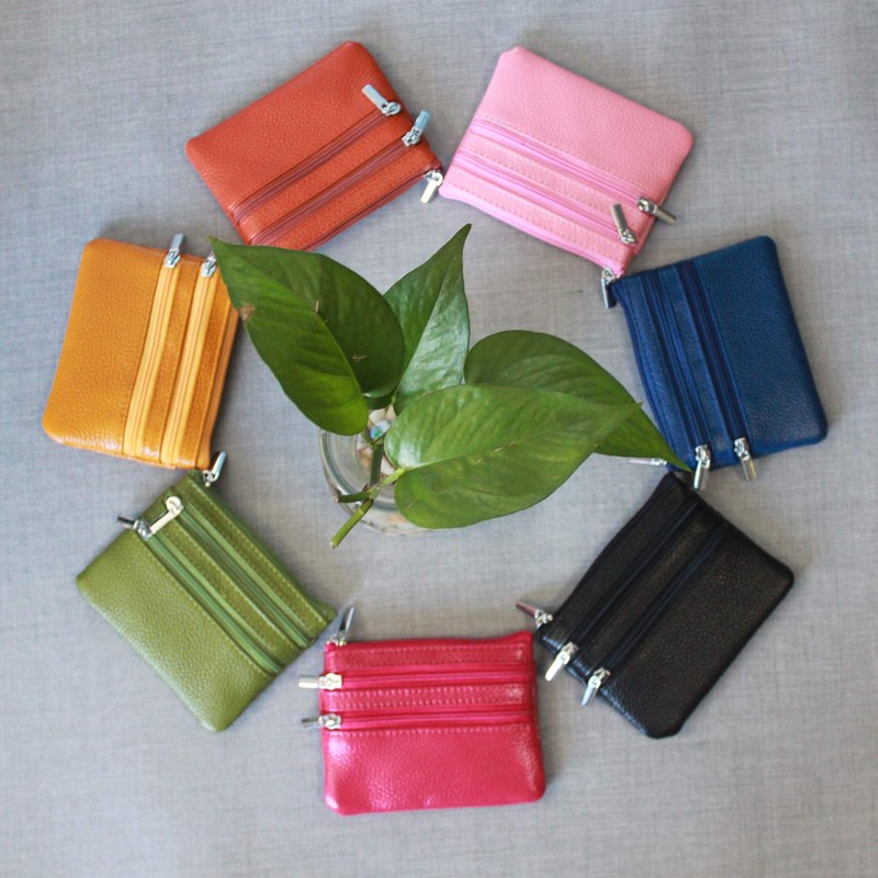boshiho Coin Purse, Coin Case, 4 Pockets, Key Ring, Leather,