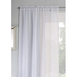 Tyrone Textiles Ltd Jewel White Diamante Voile Panel (Drop - 90" (229cm))