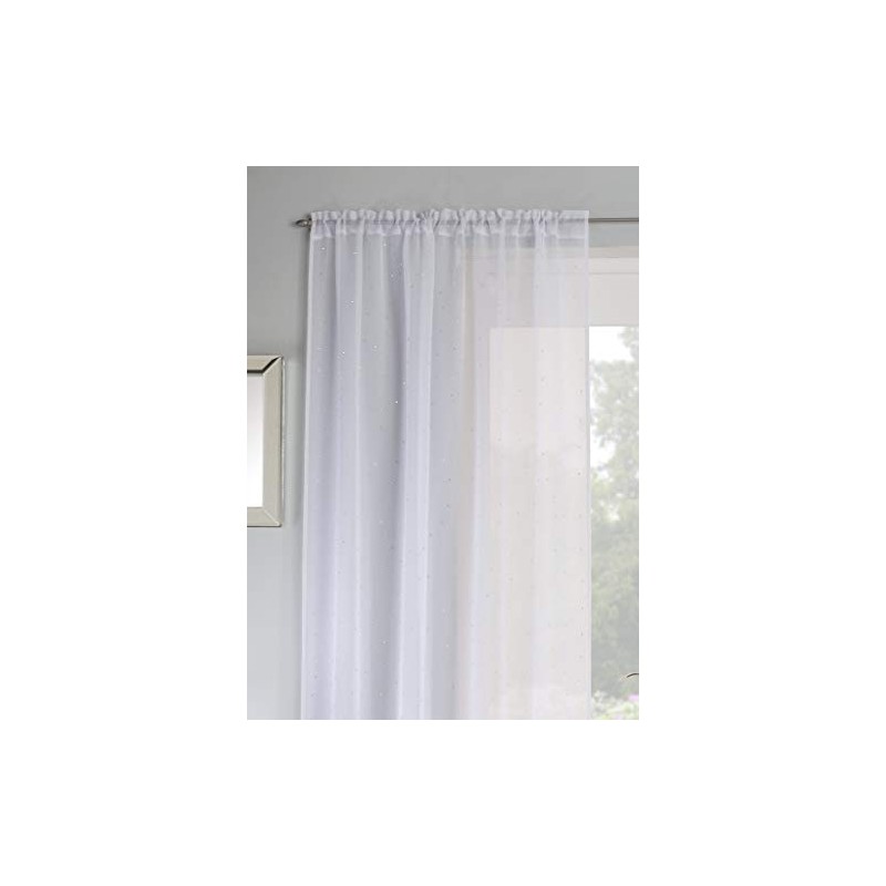 Tyrone Textiles Ltd Jewel White Diamante Voile Panel (Drop -