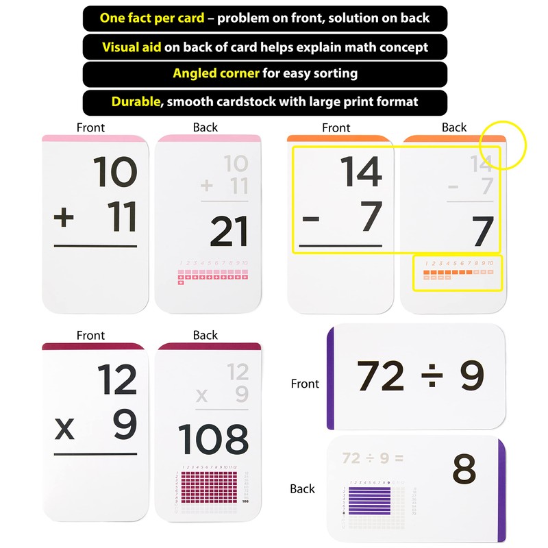 Award-Winning Math Flash Cards – 681 Addition, Subtraction, Multiplication &
