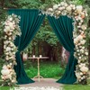 MEETSKY Hunter Green Backdrop Curtains for Parties Wedding Curtains Rod