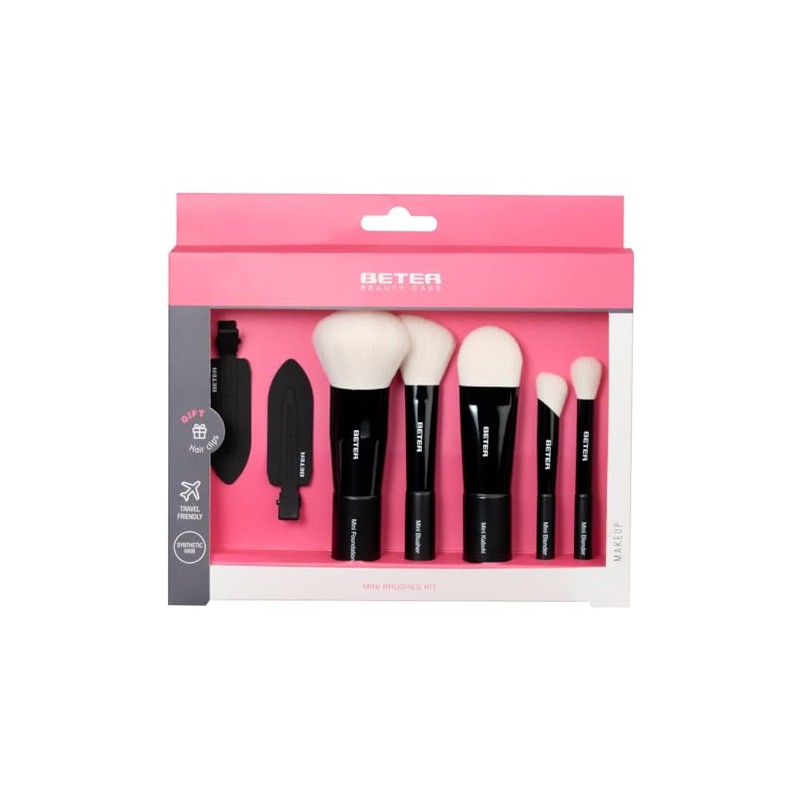 Beter - Set di 5 pennelli da trucco da viaggio,