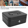 Small Locking Cash Box Portable Double Layers Safe Metal Money