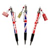 London Landmarks Charm Pen: Union Jack Pens with London Bus,