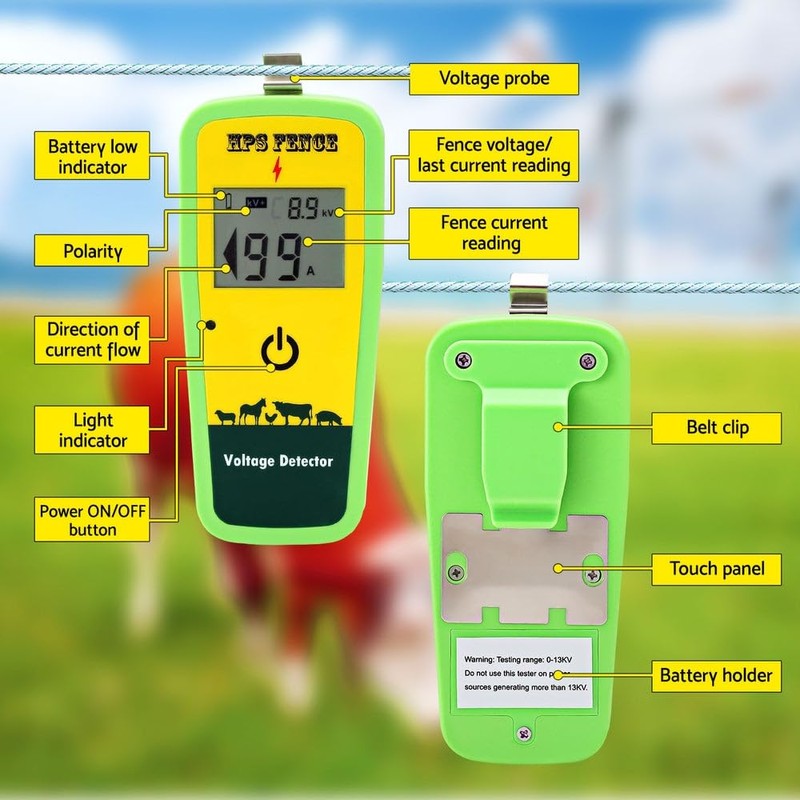 Giantz Digital Electric Fence Tester Fault Finder Voltage Tester Fault
