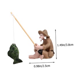 Alipis 2Pcs Fisherman Adornment for Fish Tank Decor Aquarium Decoration with Detailed Craftsmanship Safe for Fish for Enhancing Underwater Landscape