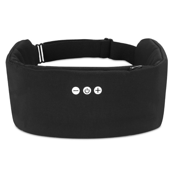 ALASKA BEAR Sleep Headphone Headband Bluetooth 5.2 HD Stereo Music Headset Noise Reduction Eye Mask w/Thin Speakers Wireless Audio Sports Headgear, Comfortable Flat Earphones for Sound Therapy