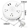 Kasoyo Retractable Power Strip with USB Ports - 4 AC
