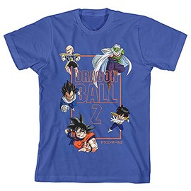 Youth Boys Dragon Ball Z Anime Cartoon Blue Graphic Tee Shirt-Large
