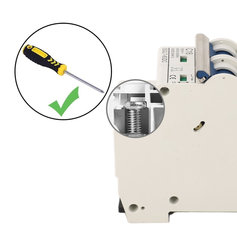 DC Circuit Breaker 2P 16A Overload Protection DIN Rail Mount