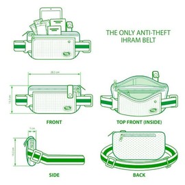 Mr. Gadget's Solutions® Hajj & Umrah - Anti-Theft Security Waist Bag and Ihram Belt