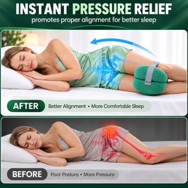 Contoured Memory Foam Knee Pillow for Side Sleeping – Cooling Leg Support for Comfortable Bedtime Positioning