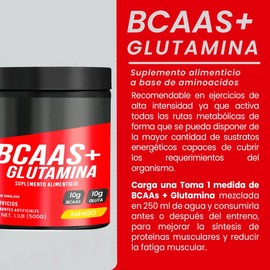 BCAAs y Glutamina para Recuperación Muscular PSN Sabor Mango 500 g