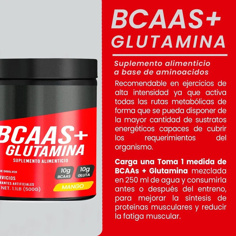 BCAAs y Glutamina para Recuperación Muscular PSN Sabor Mango 500