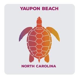 R and R Imports Yaupon Beach North Carolina Souvenir Acrylic Coaster 8-Pack Turtle Design
