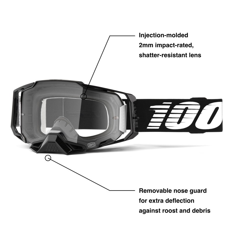 100% ARMEGA Goggles - Eyewear for Dirt Bikes, Motocross, Motorcycle,