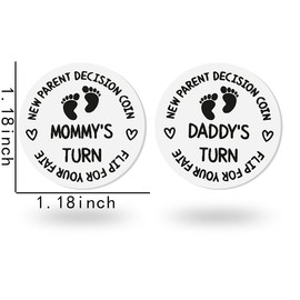 New Mom Dad Gifts after Birth Funny Mommy’s Turn Daddy’s Turn New Parent Decision Coin First Time Mommy and Daddy Gifts for Christmas Dad Mama to Be Gifts for Women Men Neutral Baby Gender Reveal Gift