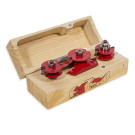 XtremepowerUS 3-Pieces Ogee Cutter Router Bit Set, 1/2" Shank for Cabinets, Handrails and Other Wood Surfaces with Wooden Case