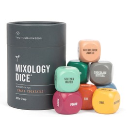 Two Tumbleweeds Mixology Dice - New Edition: Set of 9 Dice to Inspire Craft Cocktails & Mocktails with Recipe Booklet - Unique Gift for Kitchen or Bar