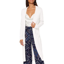 Vila Women's Viril Open Long-Sleeved Noos Knitted Cardigan, White Alyssum, m