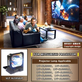 MOLVGOC Replacement Lamp with Housing for VLT-XL5950LP Mitsubishi LVP-XL5900U /LVP-XL5950 /LVP-XL5980 /LVP-XL5980LU /LVP-XL5980U /XL5980 /XL5980LU /XL5980U /XL5900 /XL5900U
