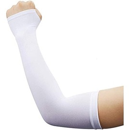 Lookka Arm Sleeves UV Protection,Cooling Arm Sleeves for Women and Men, Sun UV Protection Breathable Arm Sleeves, Compression Outdoor Sports Sleeves to Cover for Cycling Hiking(White
