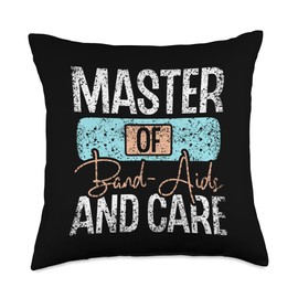 Master Of Band-Aids And Care Nurses Nursing Nurse School Throw Pillow