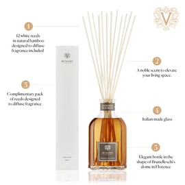 Dr. Vranjes – Giardino di Boboli Diffuser 500 ml + Double Pack of White Sticks (3 Pieces Bundle) - Luxury Home Fragrance, Reed Diffuser, Main Scent Floral, Made in Italy