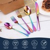 Knifes Forks Spoons Rainbow Silverware Set for 4，20-Piece Stainless Steel