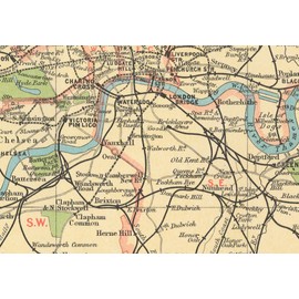 1000 Piece Jigsaw Puzzle - Map of the Railways of London Suburbs and Postal Districts 1908