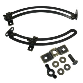 Kemcatui 1 Pair Lid Support Hinge, Left and Right Hand Lid Stay Hinge 6.7 Inch Curved Sliding with Screws, Adjustable Support Hardware for Wooden Box