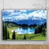 Lake Snow Mountain Pine Forest Backdrop 5x3ft Spring Background