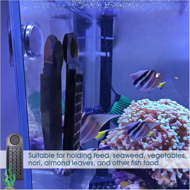 Magnetic Aquarium Seaweed Feeder - Floating Nori Holder Clip for