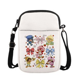MAOFAED Vintage 90s Y2K Crossbody Bag for Girls Women, Retro Girl TV Cartoon Animated Television Series Bag(strawberry cakeCA)