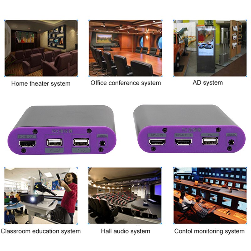 Measy CAT871-KVM 120m HDMI Fiber Optic Media Extender Transmitter Receiver