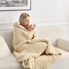 Maetoow Tighter Version Chenille Chunky Knit Blanket Throw （50×60 Inch）,