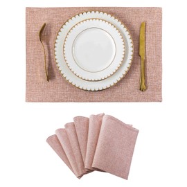 Home Brilliant Table Placemats Set of 6, Cute Soft Kids Placemats, Pink Place Mats for Party Wedding Housewarming Gift, 33 x 48 cm(13x19 Inch), Baby Pink