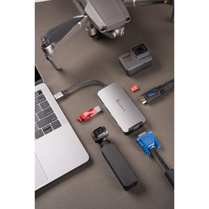 ADAM elements 8 en 1 USB C Hub - 4K