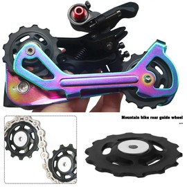 VGOL Pack of 2 Cycling Gear Wheels14T Rear Derailleur Guide for Mountain Bike Road Bike Bicycle POM + Nylon Fibre OD 58 mm Black Cycling Wheel Part Accessories