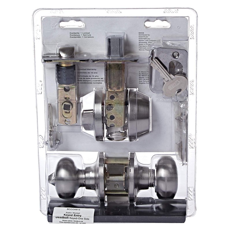 Master Lock BCCO0615 Entry/Deadbolt, Satin Nickel